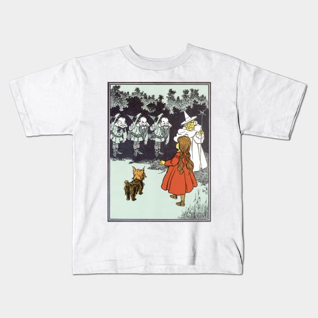 Vintage Wizard of Oz Glinda and Dorothy Kids T-Shirt by MasterpieceCafe